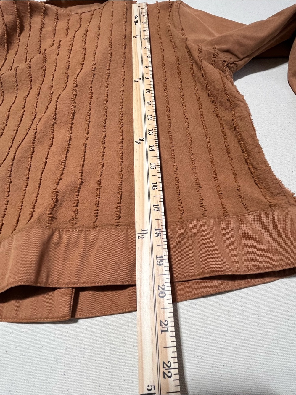 Textured Button-Front Jean Jacket in Rust - Picture 7 of 10
